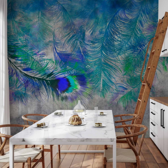 Φωτοταπετσαρια - Peacock Feathers Αδιαβροχη 150x105cm
