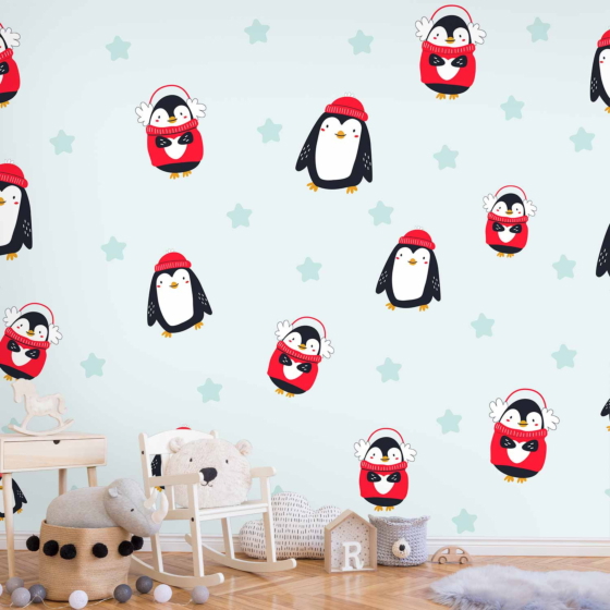 Φωτοταπετσαρια - Brawling Penguins Αδιαβροχη 400x280cm
