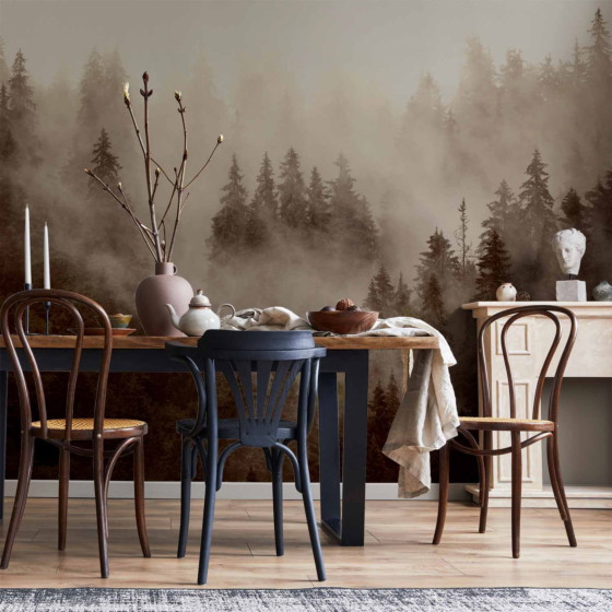 Φωτοταπετσαρια - Mountain Forest (sepia) Αδιαβροχη 250x175cm