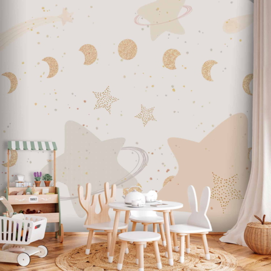 Φωτοταπετσαρια - Phases Of The Moon Among Stardust Αδιαβροχη 100x70cm