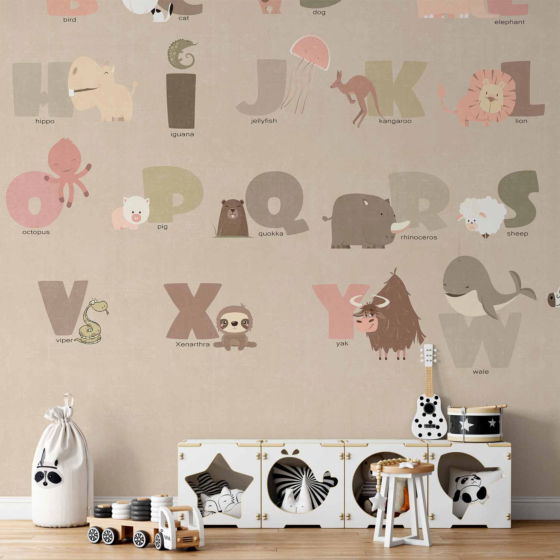 Φωτοταπετσαρια - A Beige Alphabet Αδιαβροχη 350x245cm