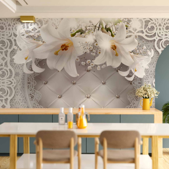 Φωτοταπετσαρια - Lilies And Quilted Background Αδιαβροχη 250x175cm