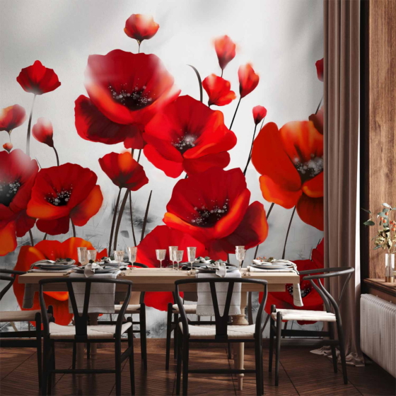 Φωτοταπετσαρια - Poppies In The Moonlight Αδιαβροχη 300x210cm