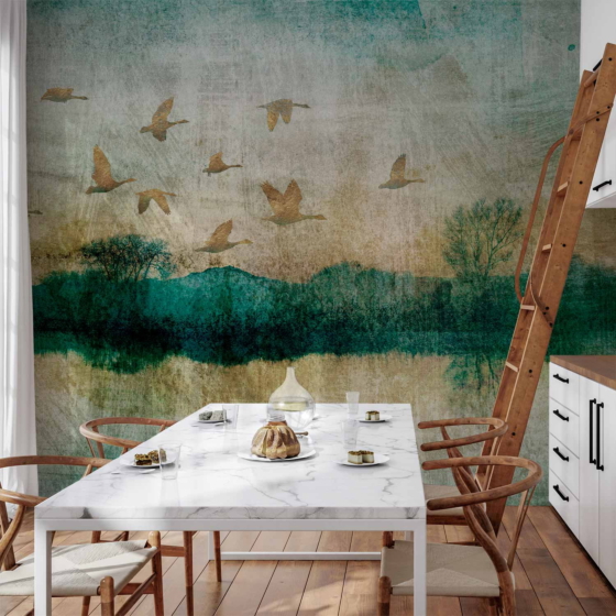 Φωτοταπετσαρια - Golden Ducks Αδιαβροχη 200x140cm