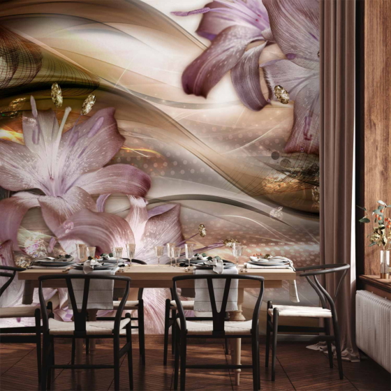 Φωτοταπετσαρια - Lilies On The Wave (brown) Αδιαβροχη 350x256cm