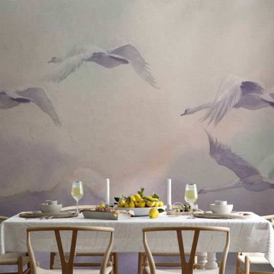 Φωτοταπετσαρια - Flying Swans Αδιαβροχη 250x175cm