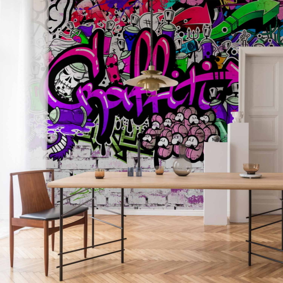 Φωτοταπετσαρια - Purple Graffiti Αδιαβροχη 450x315cm