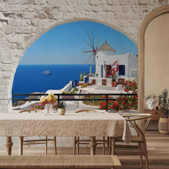 Φωτοταπετσαρια - Summer In Santorini Αδιαβροχη 250x175cm