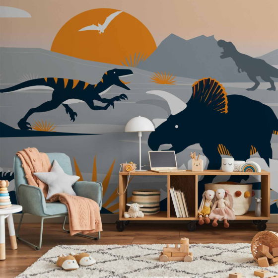 Φωτοταπετσαρια - Last Dinosaurs With Orange - Abstract Landscape For A Room Αδιαβροχη 300x210cm