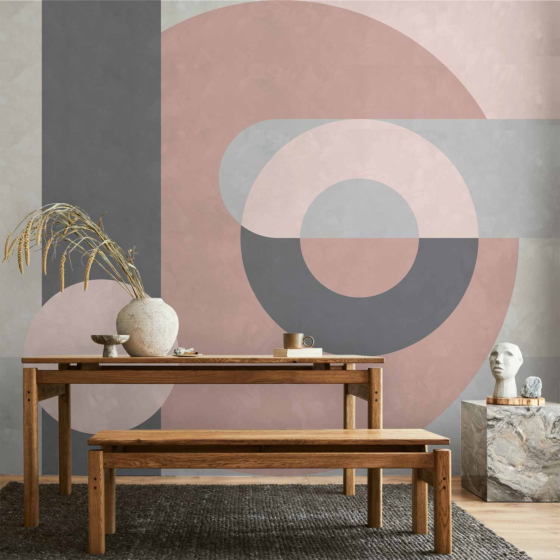 Φωτοταπετσαρια - Geometric Wreath (pink) Αδιαβροχη 150x105cm