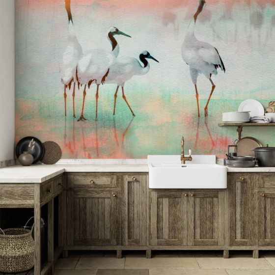 Φωτοταπετσαρια - Cranes In Pastels Αδιαβροχη 350x245cm
