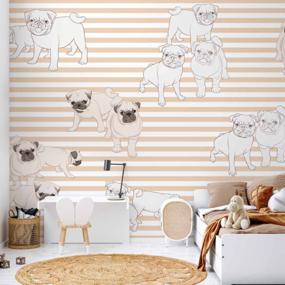 Φωτοταπετσαρια - Playful Dogs Αδιαβροχη 150x105cm