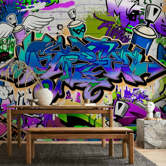 Φωτοταπετσαρια - Graffiti: Violet Theme Αδιαβροχη 100x70cm