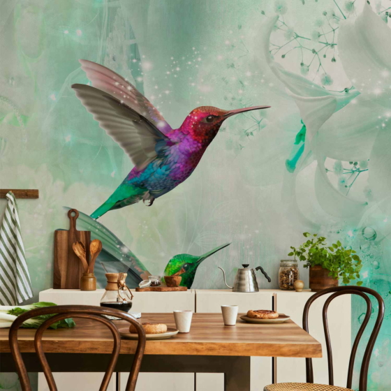Φωτοταπετσαρια - Colourful Hummingbirds (green) Αδιαβροχη 450x315cm