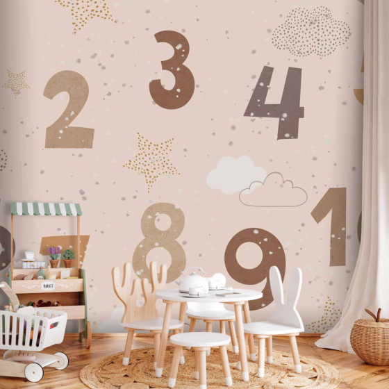 Φωτοταπετσαρια - Numbers Among Snowflakes Αδιαβροχη 450x315cm
