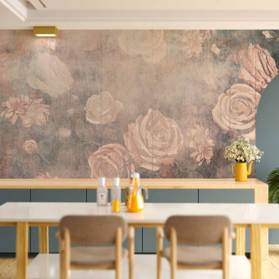 Φωτοταπετσαρια - Misty Nature - Orange Flowers On A Non-uniformly Textured Background Αδιαβροχη 350x245cm