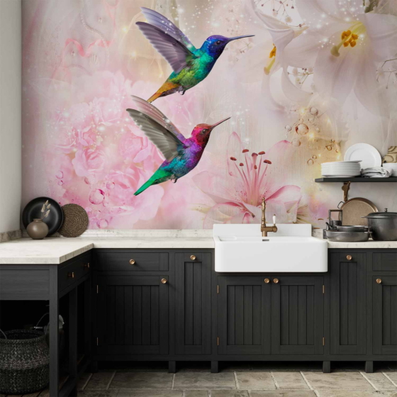 Φωτοταπετσαρια - Colourful Hummingbirds (pink) Αδιαβροχη 400x280cm