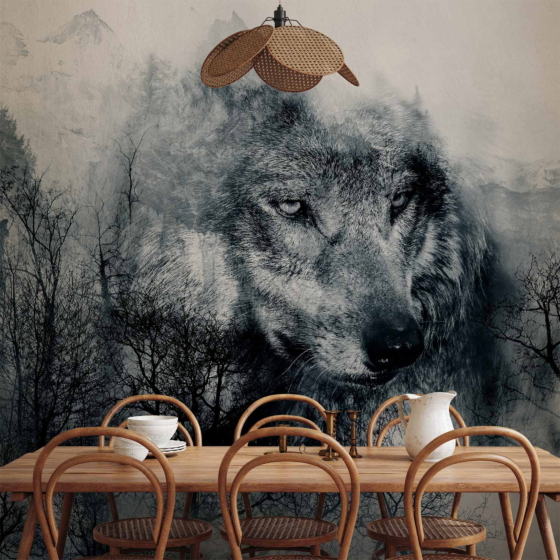 Φωτοταπετσαρια - Mountain Predator (black And White) Αδιαβροχη 100x70cm