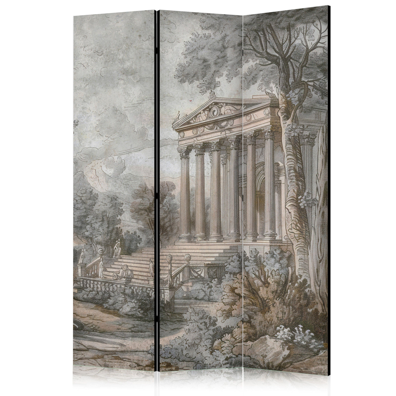 Διαχωριστικο Δωματιου - Antique Landscape - Greek Temple On A Hill Among Lush Vegetation Μονης Οψης 135x172cm