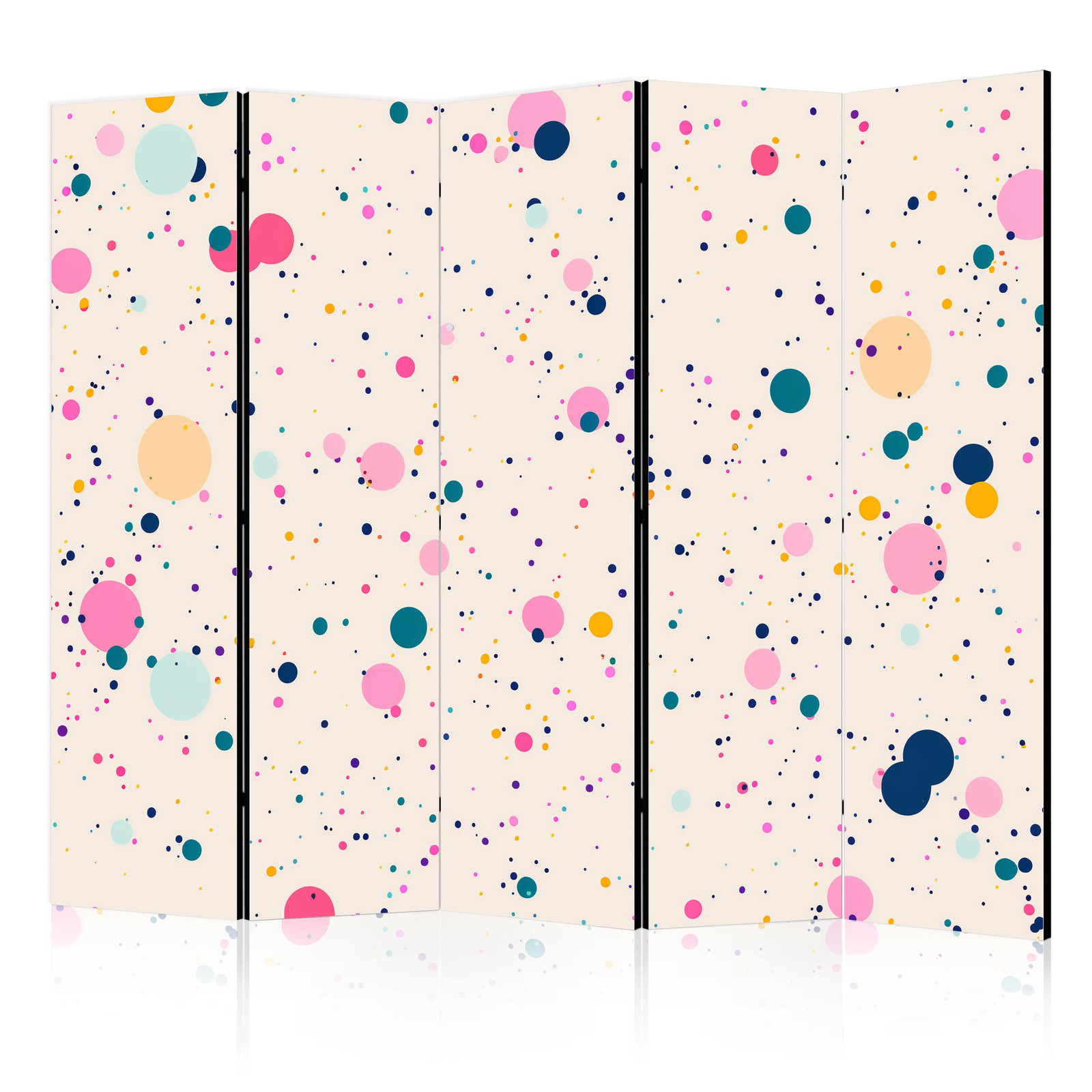 Διαχωριστικο Δωματιου - Dots - Spots And Splashes Multicolored - Cheerful Pattern On A Light Pink Background Ηχοαπορροφητικο 225x172cm