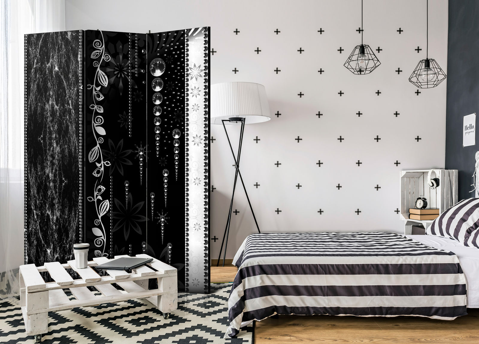 Διαχωριστικο Δωματιου - Black Elegance Μονης Οψης 135x172cm