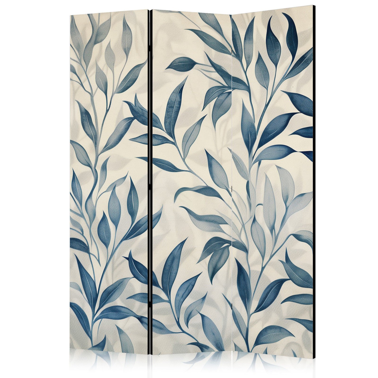 Διαχωριστικο Δωματιου - Leaves In Blue Colors - Delicate Botanical Motif Μονης Οψης 135x172cm