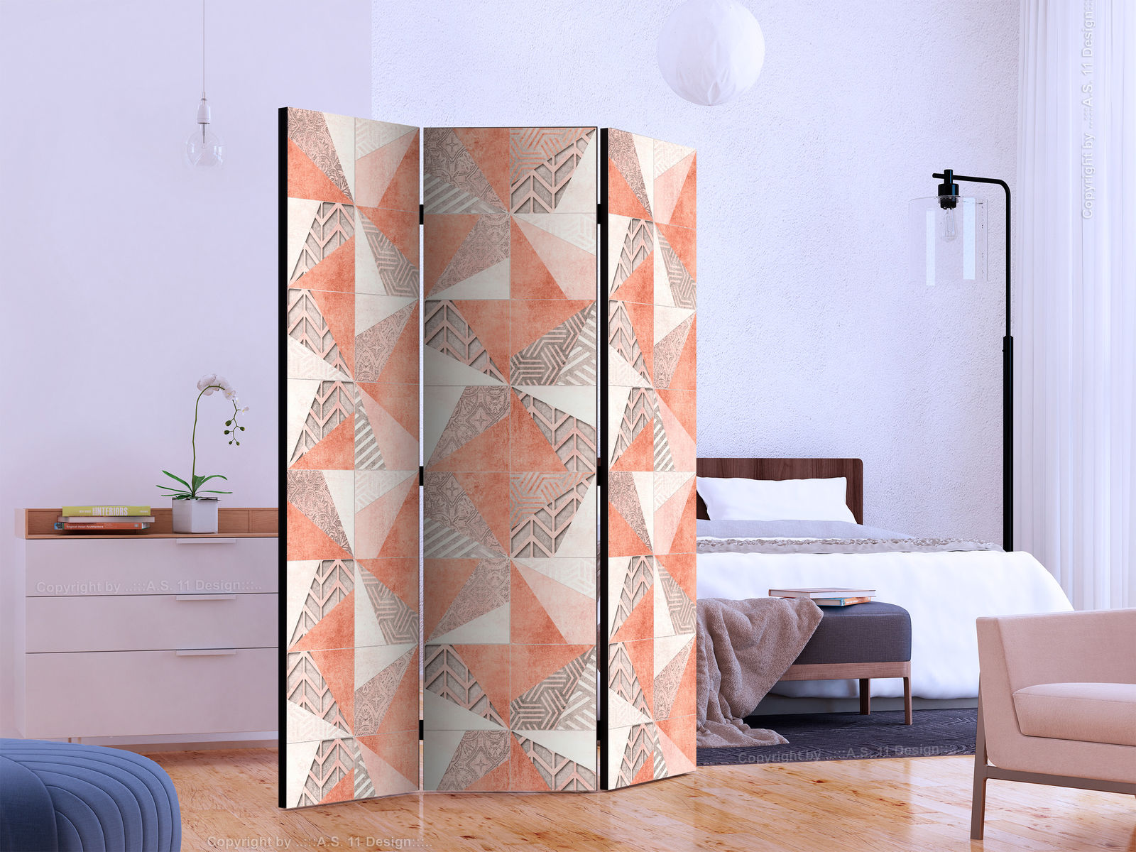 Διαχωριστικο Δωματιου - Spring Geometry Διπλης Οψης 135x172cm