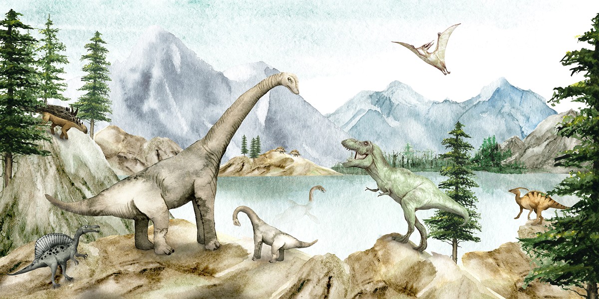Dino Dreams Ταπετσαρια Τοιχου Μπεζ