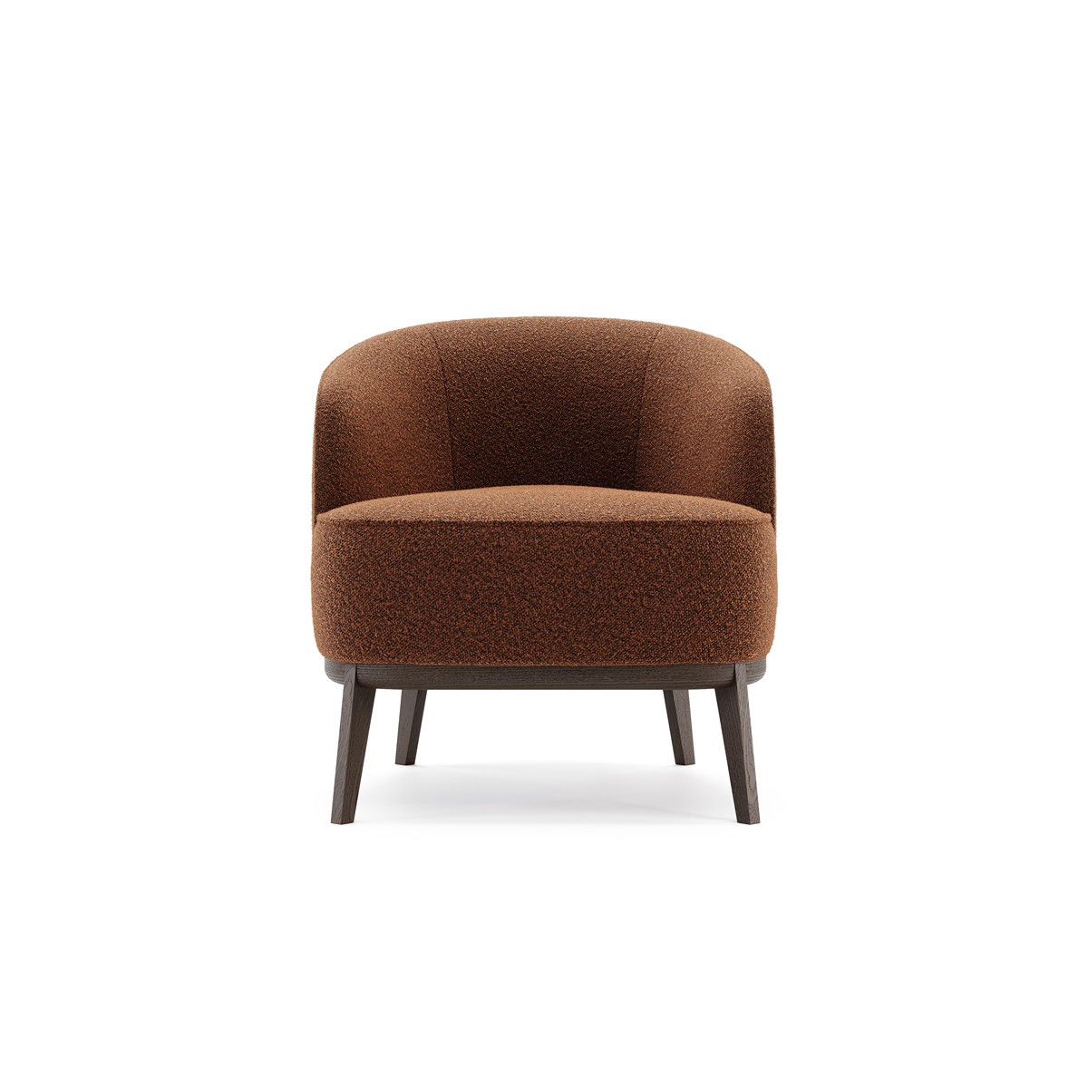 Ύφασμα Boucle Columbia Κεραμιδί (Brick). Σκελετός Μασίφ Ξύλο Σκούρο Καφέ (Fumé Stained Ash)