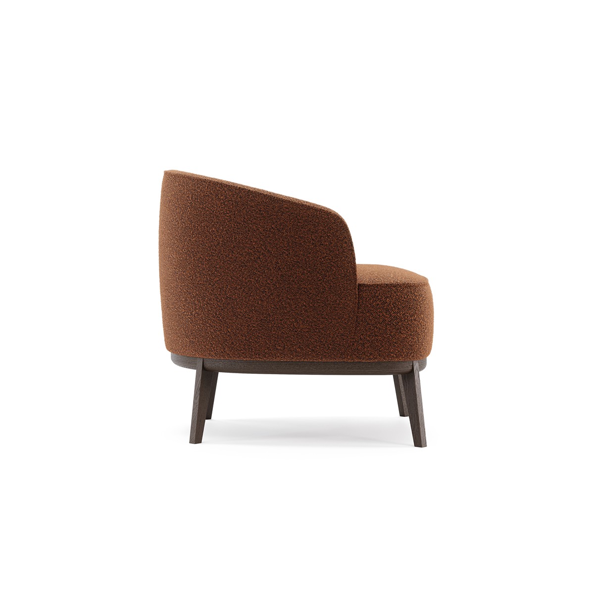 Ύφασμα Boucle Columbia Κεραμιδί (Brick). Σκελετός Μασίφ Ξύλο Σκούρο Καφέ (Fumé Stained Ash)