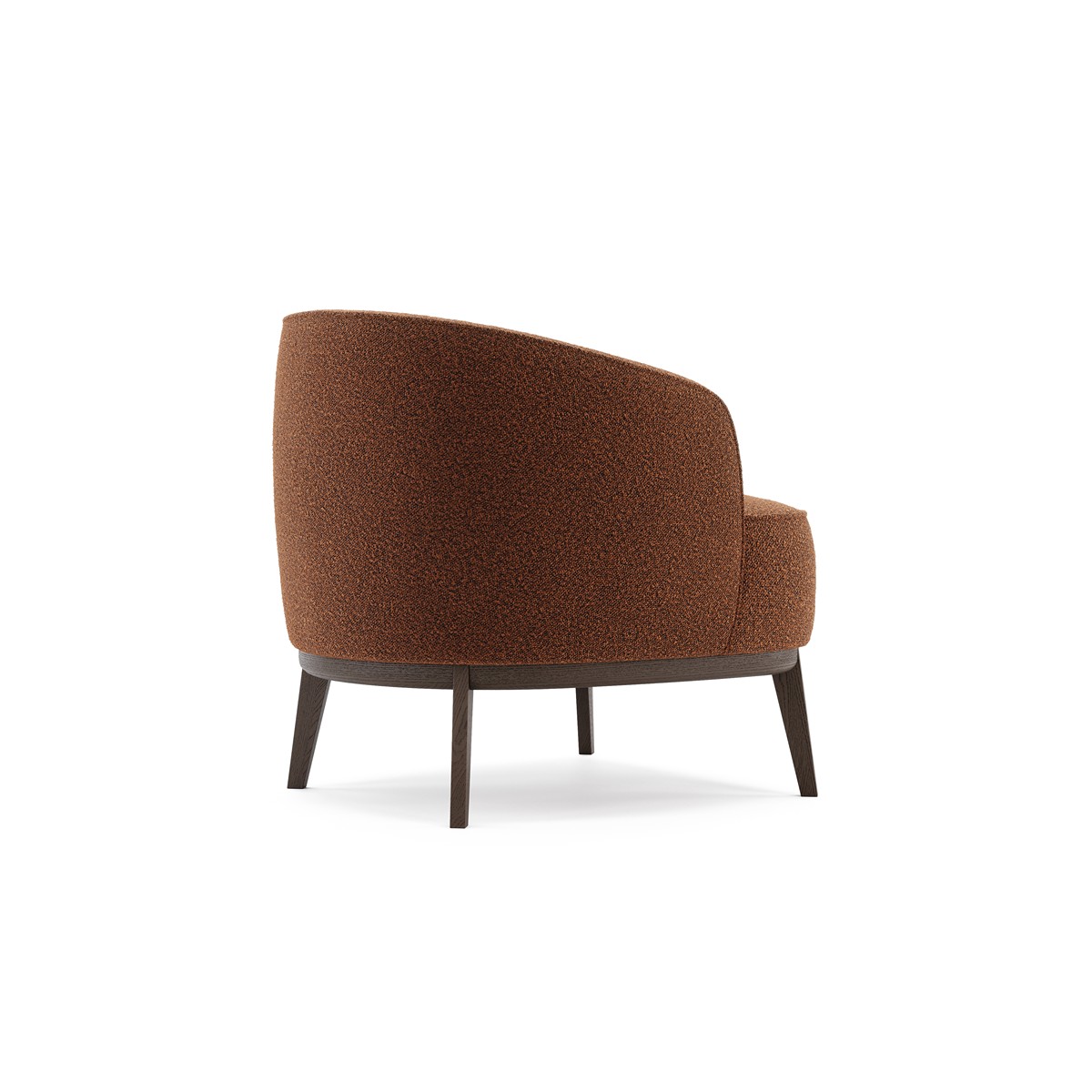 Ύφασμα Boucle Columbia Κεραμιδί (Brick). Σκελετός Μασίφ Ξύλο Σκούρο Καφέ (Fumé Stained Ash)