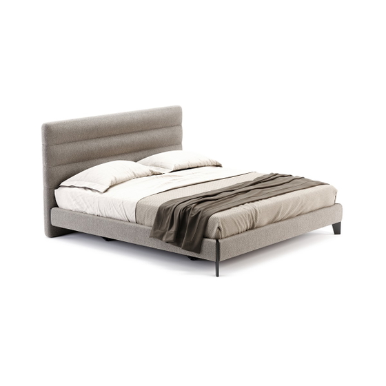 Ύφασμα boucle Columbia Μπεζ (Toffee). Μασίφ Ξύλο Λάκα Μαύρο Ματ (Black Matte Lacquer)