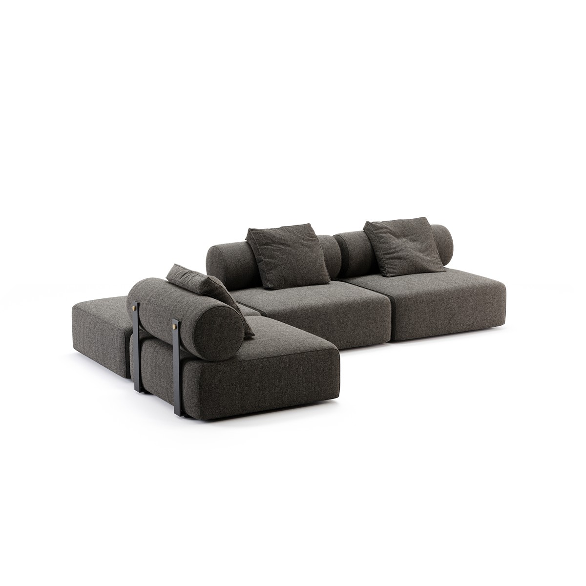 Ύφασμα Helmand Ανθρακί 53. Μαύρο Ματ Ανάγλυφο (Black Texturized Steel). Λεπτομέρειες Χρυσό Ανοξείδωτο Ματ (Gold Brushed Stainless Steel)