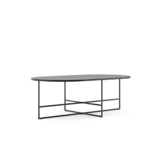 Μασίφ ξύλο στην επιφάνεια Ανθρακί (Fumé Oak). Μεταλλικός ανοξείδωτος σκελετός Μαύρο Ματ Ανάγλυφο (Black Texturized Steel)