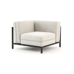 Ύφασμα Drava Εκρού (Nata). Σκελετός Ανοξείδωτο Ατσάλι Μαύρο Ματ Ανάγλυφο (Black Texturized Steel). Ιμάντες Μαύροι