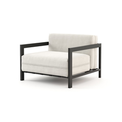 Ύφασμα Drava Εκρού (Nata). Σκελετός Ανοξείδωτο Ατσάλι Μαύρο Ματ Ανάγλυφο (Black Texturized Steel). Ιμάντες Μαύροι