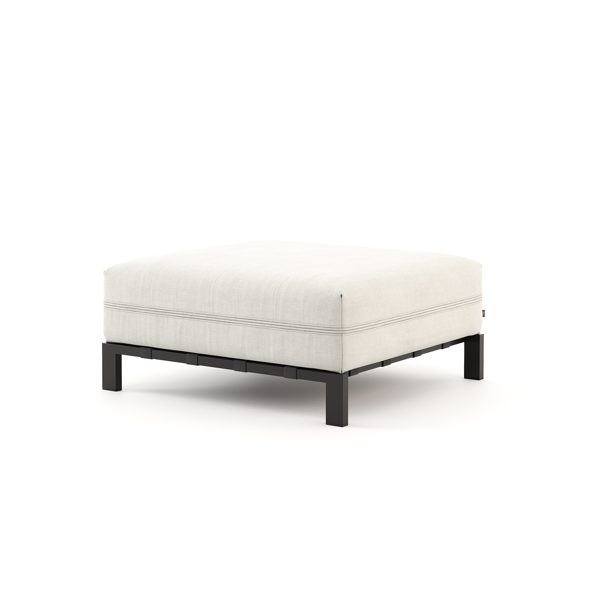 Ύφασμα Drava Εκρού (Nata). Σκελετός Ανοξείδωτο Ατσάλι Μαύρο Ματ Ανάγλυφο (Black Texturized Steel). Ιμάντες Μαύροι