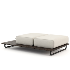 Ύφασμα Rhine Υπόλευκο (Ice). Σκελετός Ανοξείδωτο Ατσάλι Μαύρο Ματ Ανάγλυφο (Black Texturized Steel)