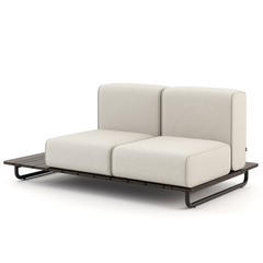 Ύφασμα Rhine Υπόλευκο (Ice). Σκελετός Ανοξείδωτο Ατσάλι Μαύρο Ματ Ανάγλυφο (Black Texturized Steel)