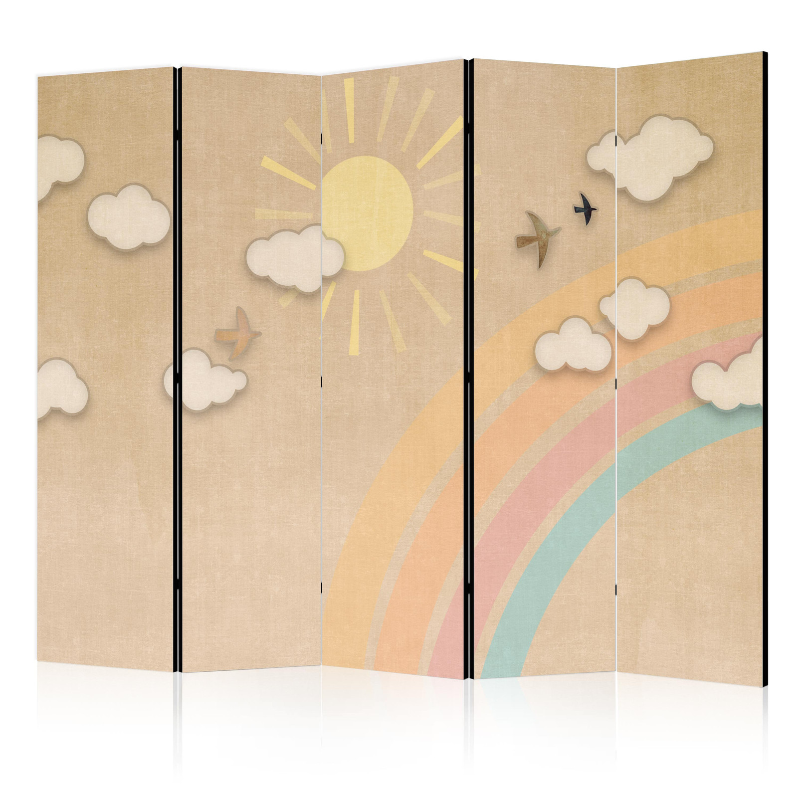 Διαχωριστικο Δωματιου - Holiday Sky - A Rainbow On A Sunny Day And Flying Birds Μονης Οψης 225x172cm