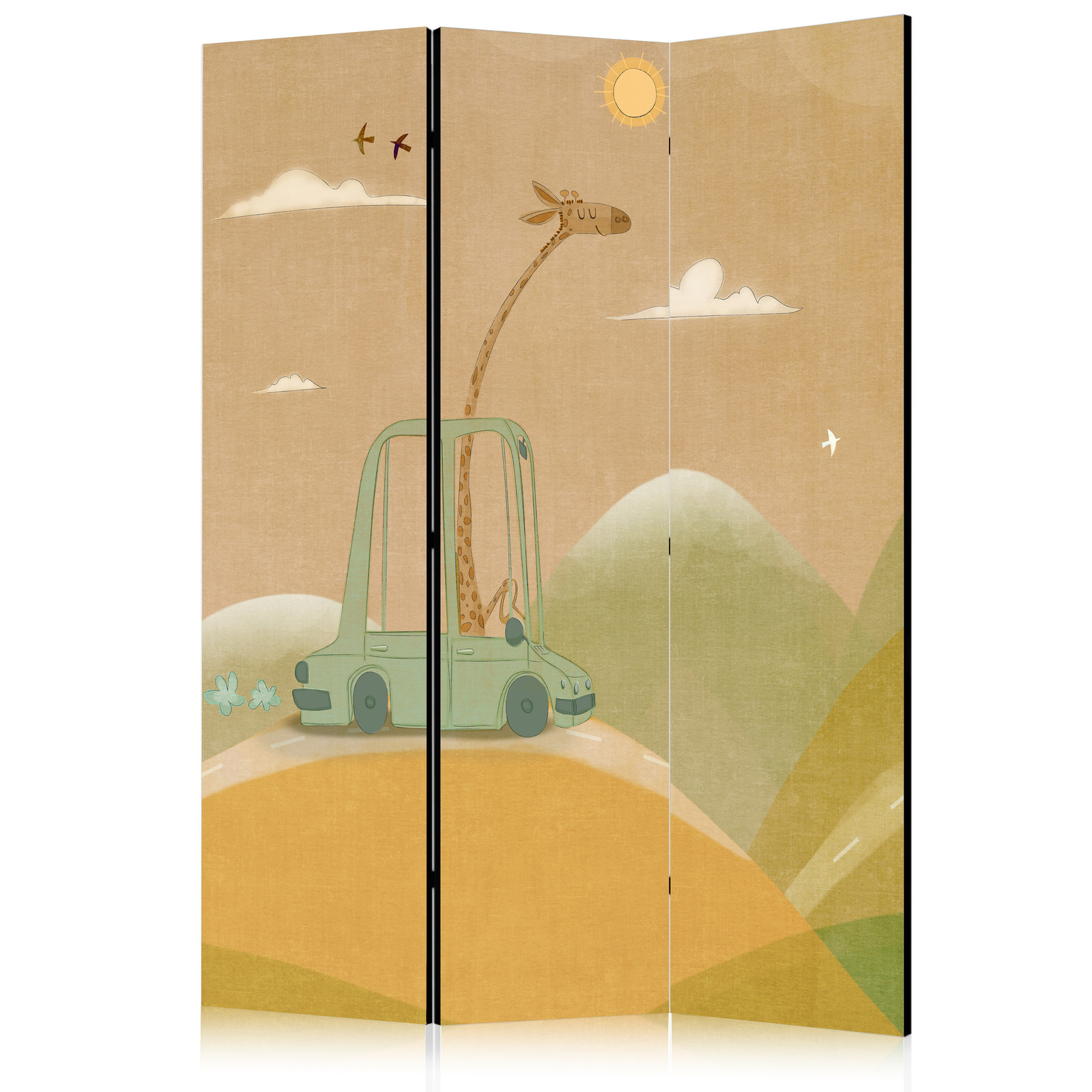 Διαχωριστικο Δωματιου - Dreamy Traveler - Giraffe Driving A Car On A Beautiful Sunny Day Μονης Οψης 135x172cm