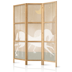 Ιαπωνικο Διαχωριστικο Δωματιου - Moonlit Steeds - Horses Galloping Among Trees On A Starry Night 135x172cm