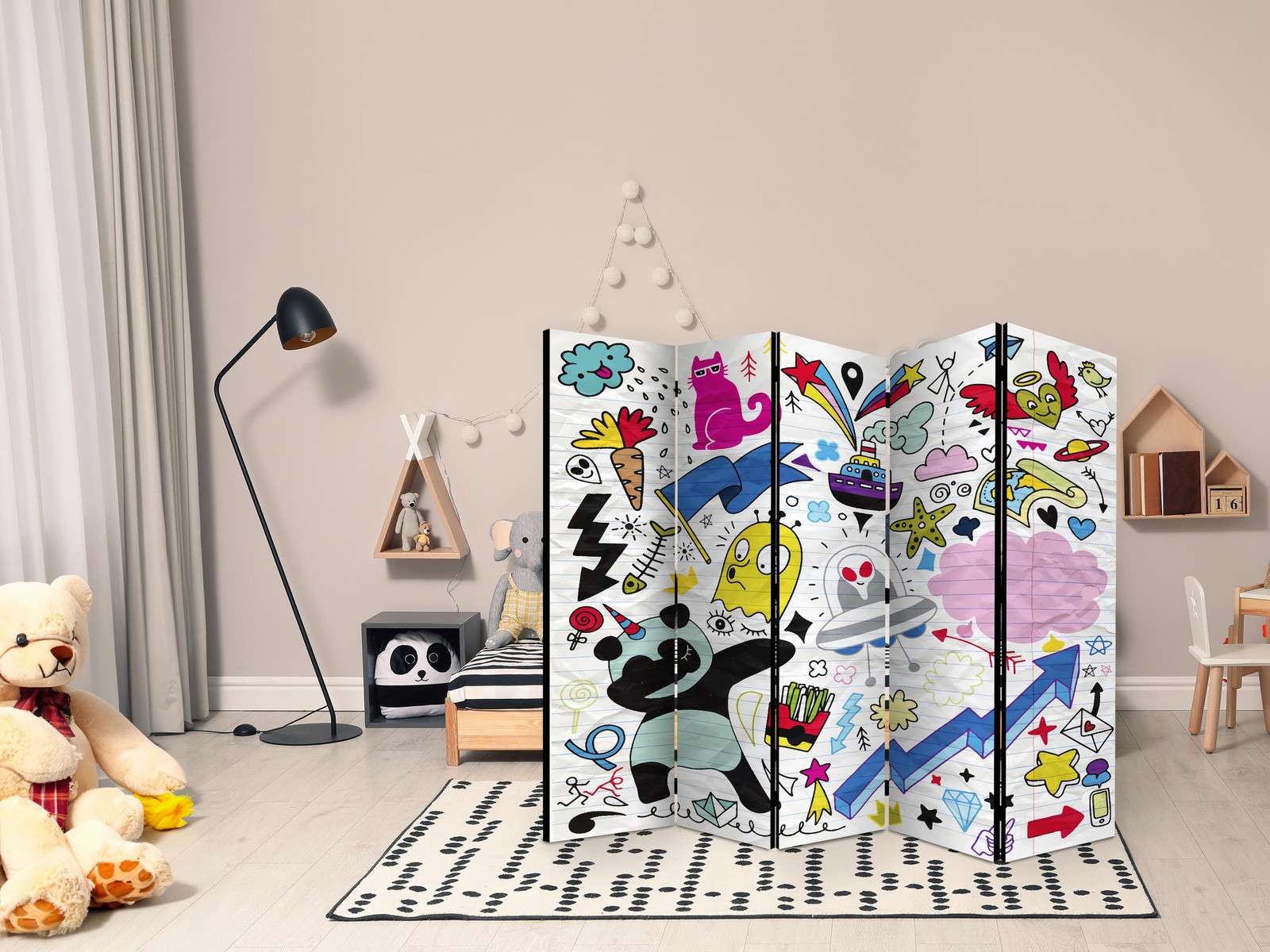 Διαχωριστικο Δωματιου - Energetic Panda Ii Μονης Οψης 225x172cm