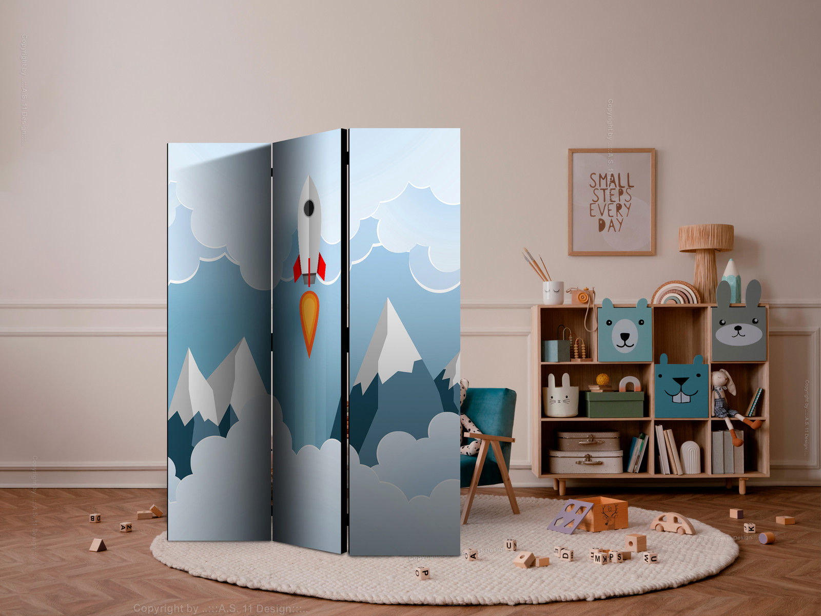 Διαχωριστικο Δωματιου - Rocket In The Clouds Μονης Οψης 135x172cm