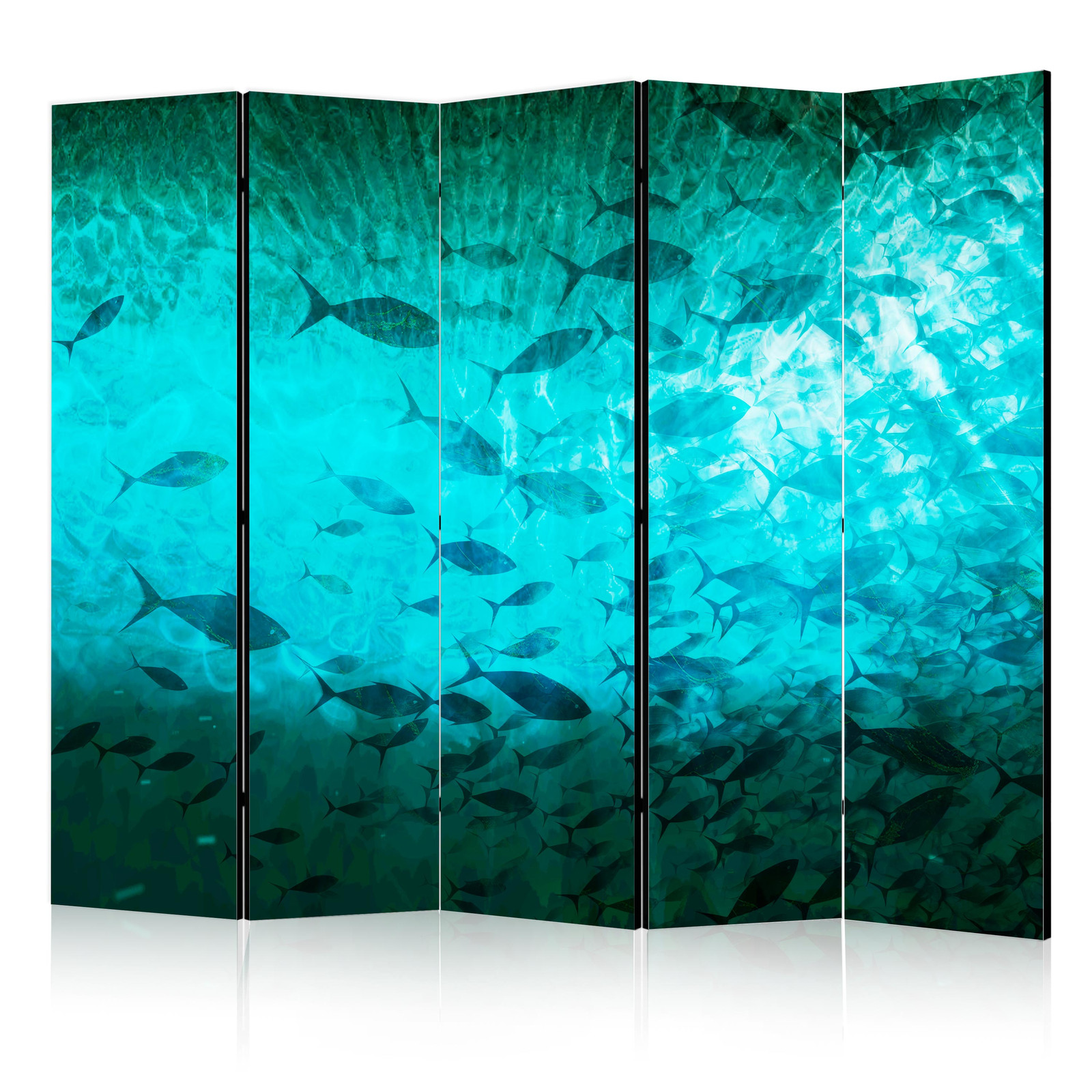Διαχωριστικο Δωματιου - Underwater Paradise - Numerous Shoal Of Fish In A Beautiful Turquoise-blue Depth Illuminated By Sunlight Ηχοαπορροφητικο 225x172cm