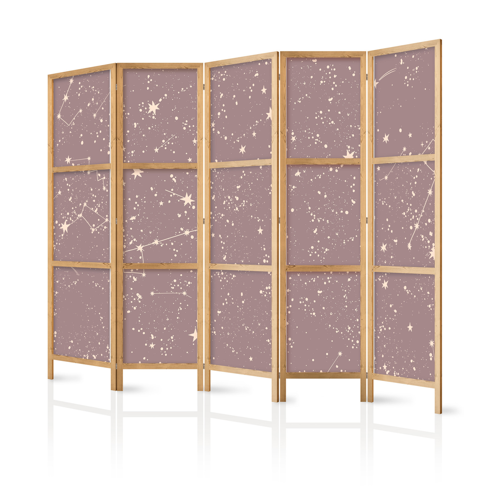 Ιαπωνικο Διαχωριστικο Δωματιου - Night Sky - Artistic Constellations And Stars In Pastel Shades 225x172cm