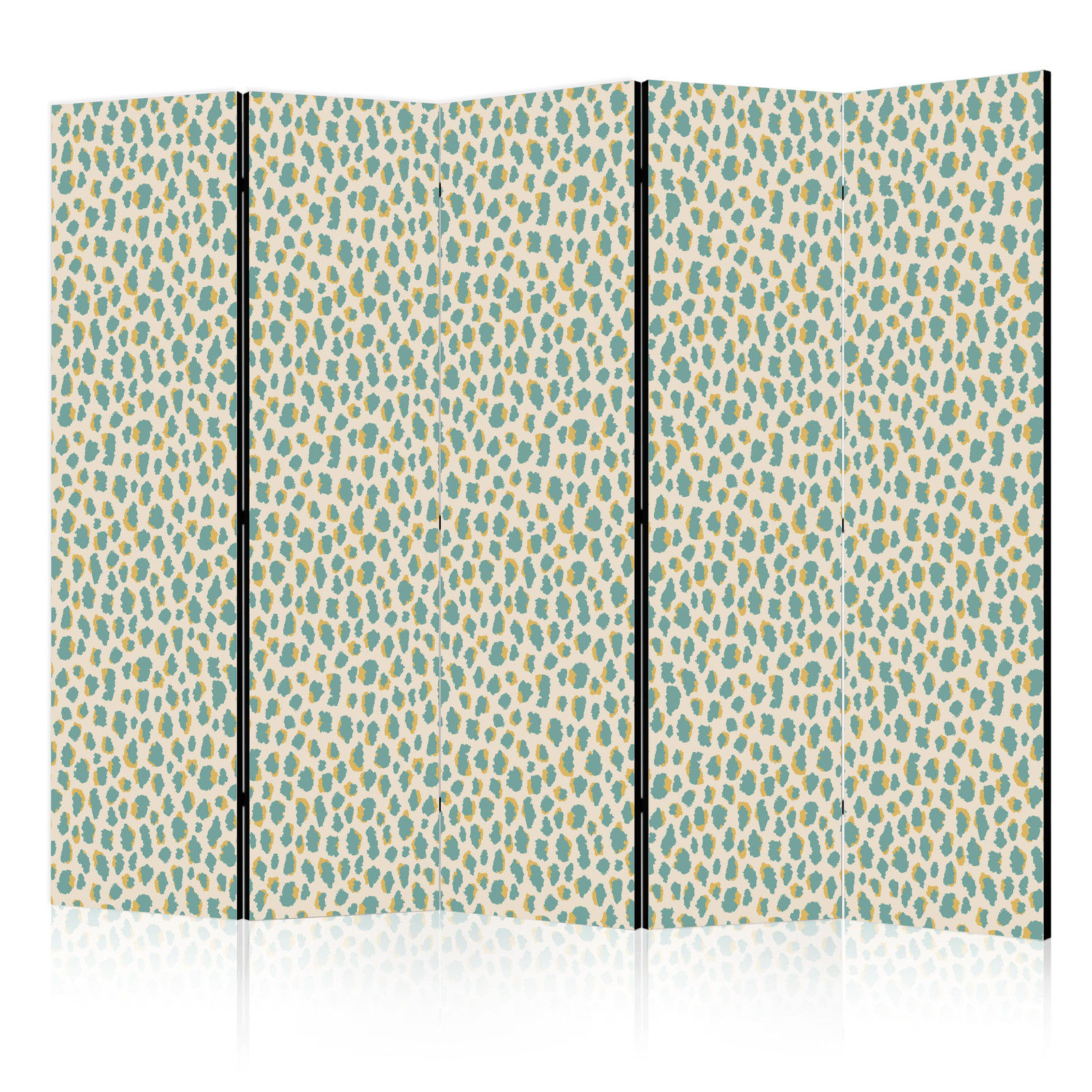 Διαχωριστικο Δωματιου - Giraffe Pattern - Animal Pattern In Turquoise Spots On A Light Background Μονης Οψης 225x172cm