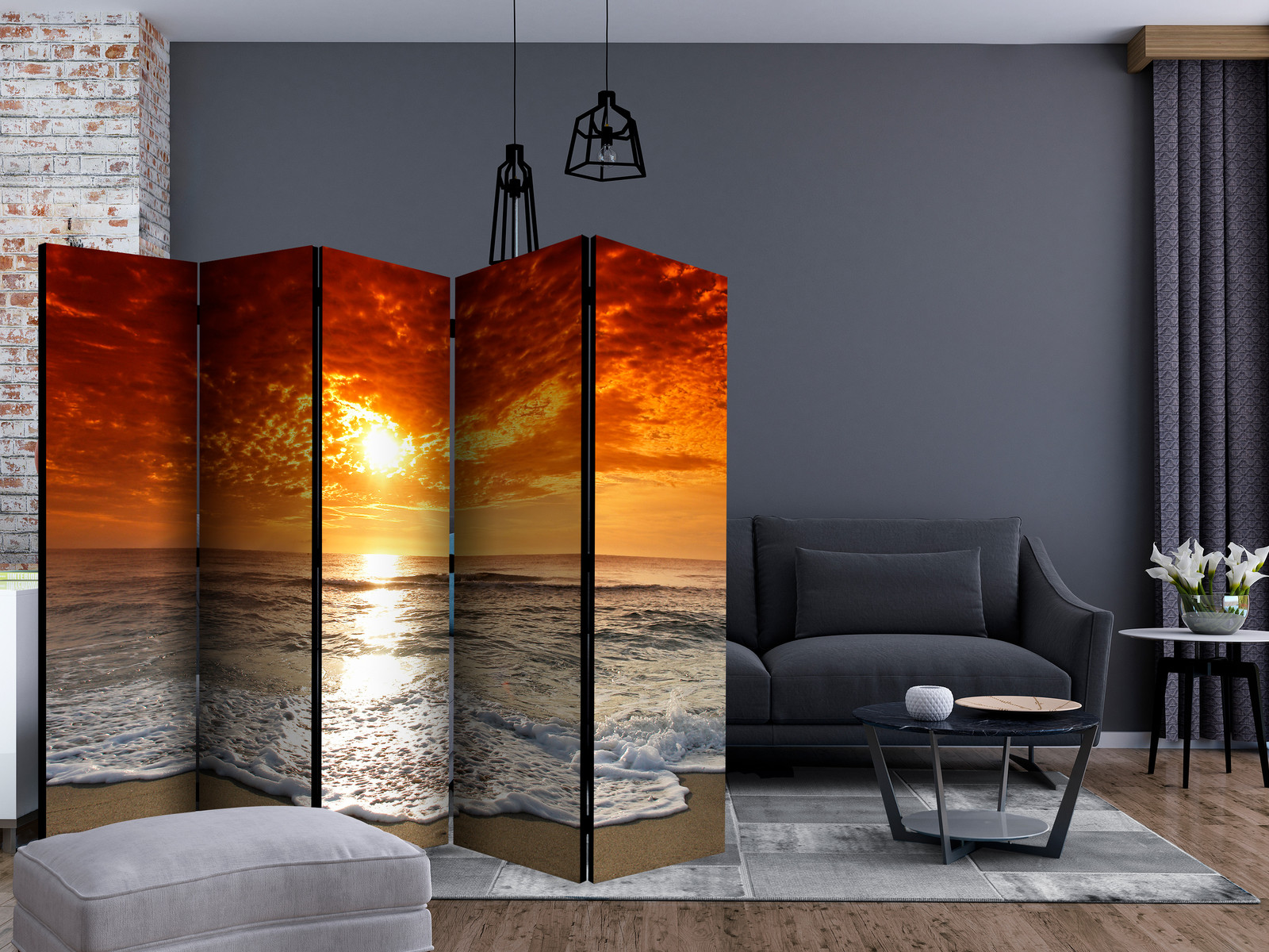 Διαχωριστικο Δωματιου - Marvelous Sunset Ii Διπλης Οψης 225x172cm