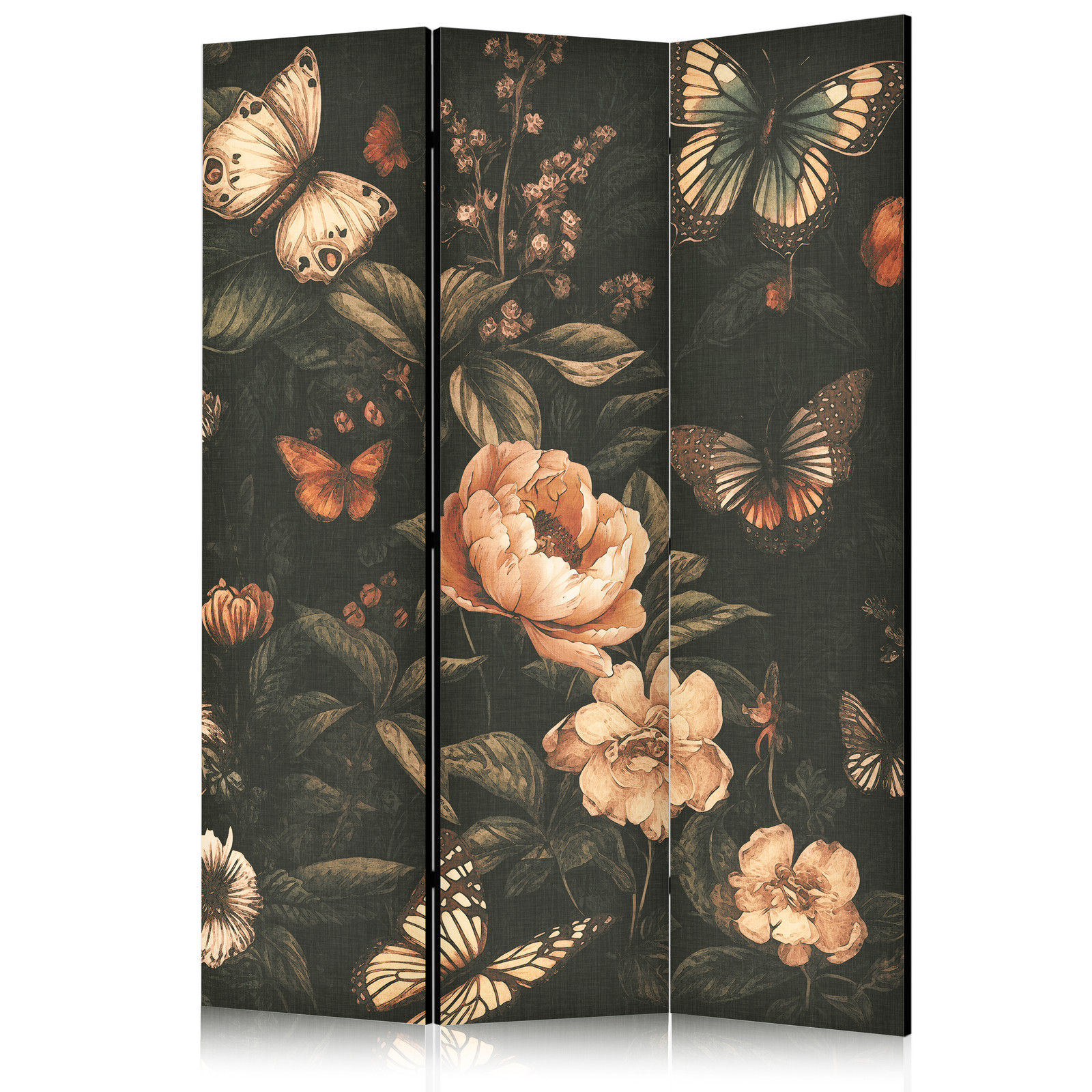 Διαχωριστικο Δωματιου - Mysterious Garden - Butterflies Flying Over Flowers - Rustic Evening Ηχοαπορροφητικο 135x172cm