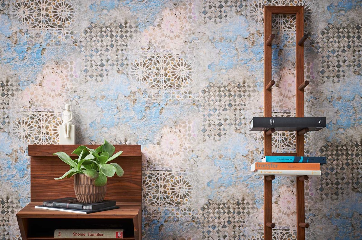 Ταπετσαρια Τοιχου Tiles Διαφορα Χρωματα